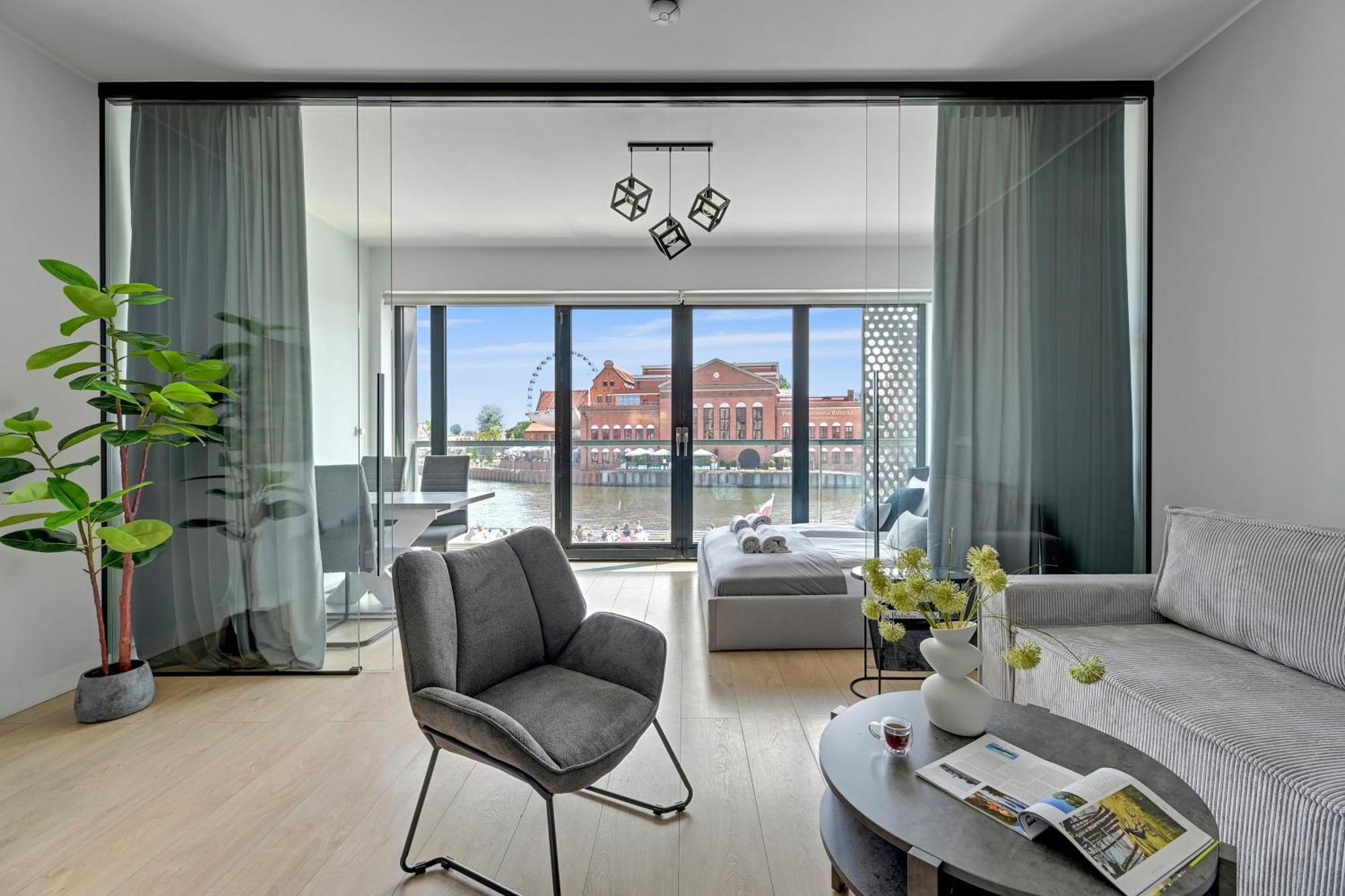 Symfonia Amazing River View Apartment By Downtown Apartments Gdansk Exterior foto